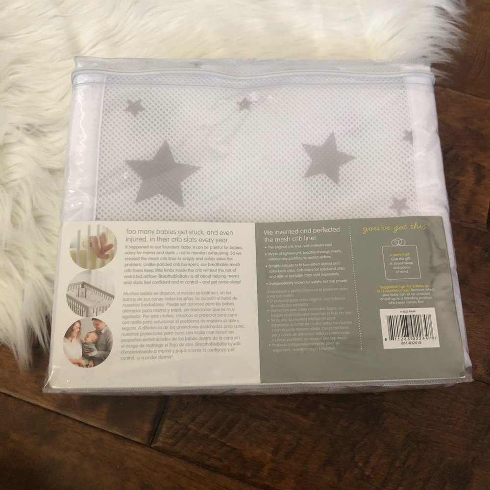 NEW Breathable Baby Mesh Crib Liner Starli… - Picture 2 of 2